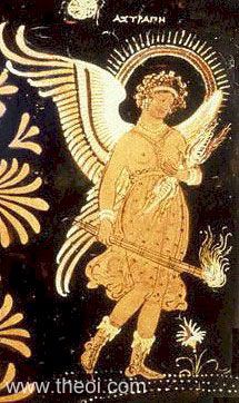 Vaso grego um imagem da Deusa Astréia
